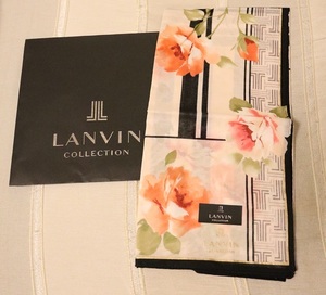 新品未使用品★LANVIN ランバン★大判ハンカチ 花柄ハンカチ★約58×58ｃｍ★