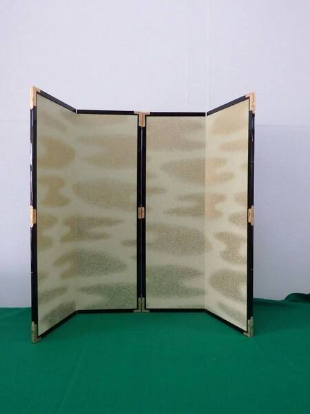 【現品特価】五月人形 兜飾り等に 屏風のみ W48 H75.5cm 2枚 木製枠黒②