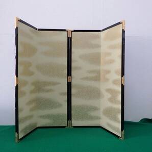 【現品特価】五月人形 兜飾り等に 屏風のみ W48 H75.5cm 2枚 木製枠黒②