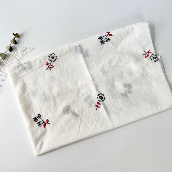 cotton刺繍生地(北欧風刺繍)韓国生地