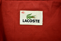 A-3844★美品★LACOSTE ラコステ★春秋 レッド赤色 ワニプレート ピーチスキン フード着脱可能 ジャケット コットン マウンテンパーカー 40_画像4