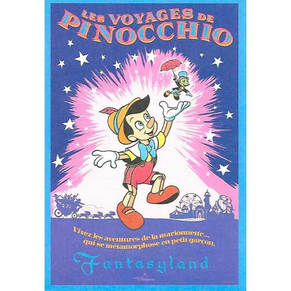 【新品未使用】ピノキオの冒険旅行 アトラクション ポスター ポストカード ディズニーランド パリ ユーロディズニー ファンタジーランド