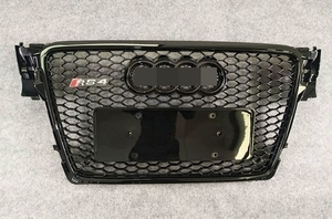 アウディ A4 RS4 グリルグリル クワトロ (2008～2012 前期 ) ブラック エンブレム & シルバー エンブレム ２色可選