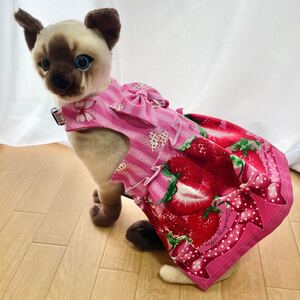 ハーネス ハーネスドレス 犬 猫 ハンドメイド M ピンク