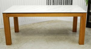 定額・アウトレット・展示品・現品限り・未使用・イタリアンセラミック天板・170ｃｍ・オーク無垢材脚・ダイニングテーブル
