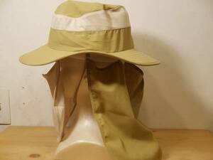 UV protection face flap, neck flap attaching outdoor hat beige 