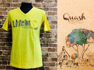 ★表記M/新品！QUASH.パイル地.Lifebuoy.胸ポケット付きVネックTシャツ.肌触り◎.サーフサーファー.西海岸カリフォルニアスタイル.着心地◎