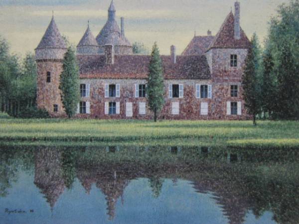 Château de Ryusuke Nishimura d'après un livre d'art rare, Nouveau cadre inclus, Peinture, Peinture à l'huile, Nature, Peinture de paysage