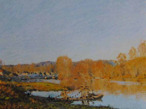 Sisley Alfred, autumn, The Seine near Bougival, From a rare collection of art, Brand new with high-quality frame, In good condition, free shipping, Painting, Oil painting, Nature, Landscape painting