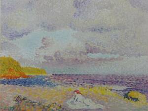 Henri Edmond Cross、AVANT L'ORAGE,LA BAIGNEUSE、画集画額付