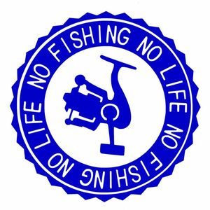 ★千円以上送料0★(20cm)【リール型-NO FISHING NO LIFE】　フィッシング・釣り・カー・車用にも、ステッカーDC2