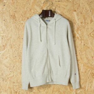 Champion パーカ フード スウェット コットン 裏毛 ライトグレー/灰 M w0036-03-006