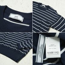 16SS AMI Alexandre Mattiussi アミ ニット ボーダー オーバーサイズ 長袖 ネイビー/紺 M m0025-02-021_画像3