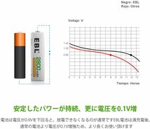 EBL 単三電池 8本入り 大容量充電池 2800mAh 単3充電池 ニッケル水素単3形充電式電池 約1200回繰り返し電池充電 _画像3