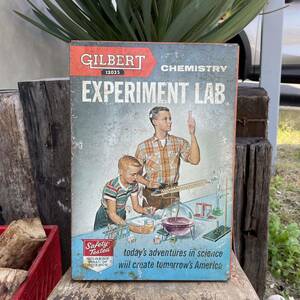 Gilbert Chemistry Experiment Lab ブリキ缶　1950年代　３面開き　コレクションに　インテリアに　ビンテージ　アメリカンビンテージ