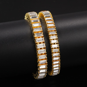 [ cheap ]1 jpy ~ very thick flat Miami chain bracele bangle 18KGP men's lady's high quality feeling of luxury birthday Gold new goods 