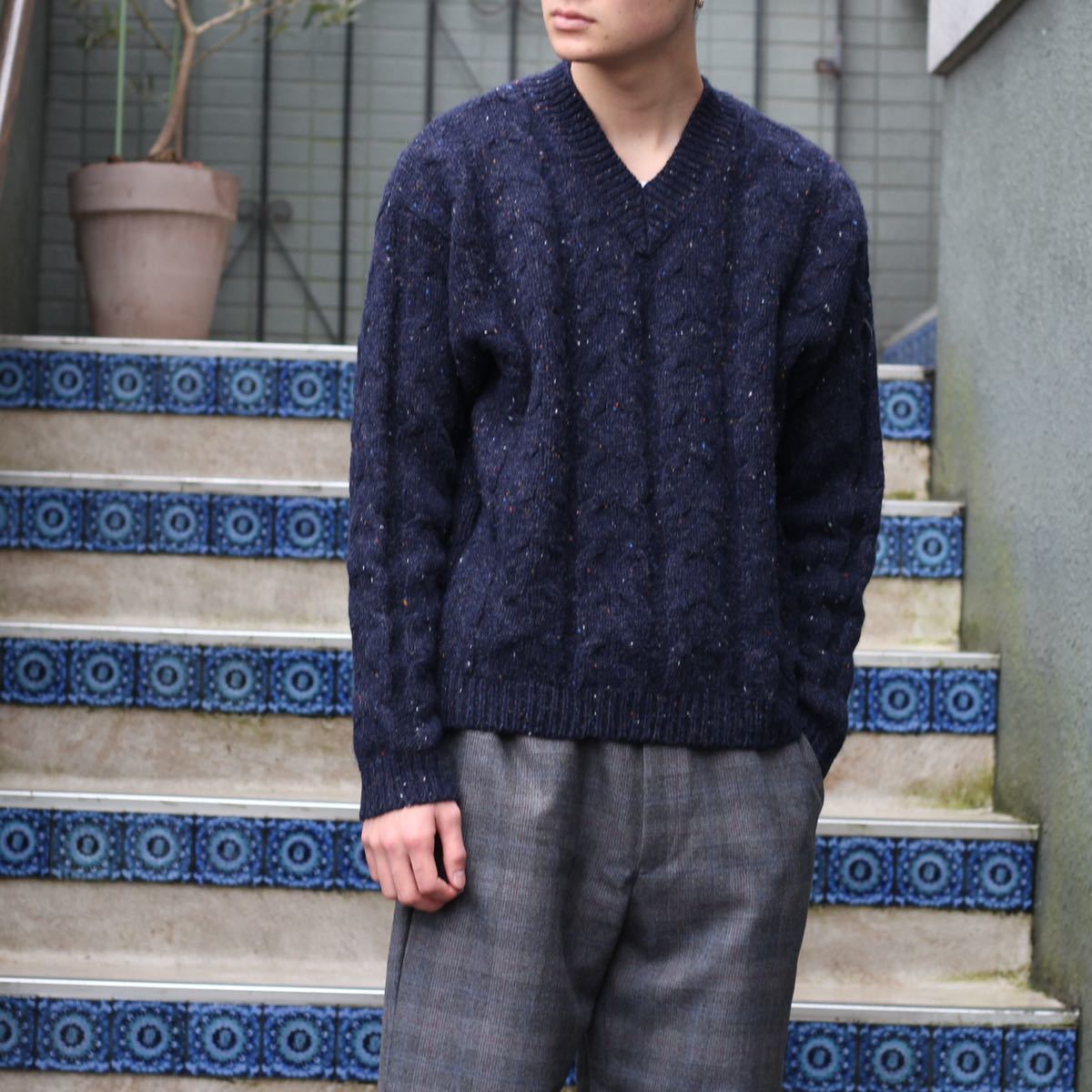 60's Unknown Vintage L/S Lowgauge Knit Cardigan/ヴィンテージ 長袖