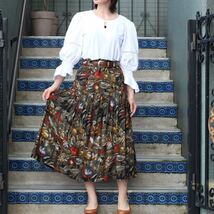 EU VINTAGE SUPERIOR FRUIT PATTERNED DESIGN SKIRT/ヨーロッパ古着フルーツ柄デザインスカート_画像1