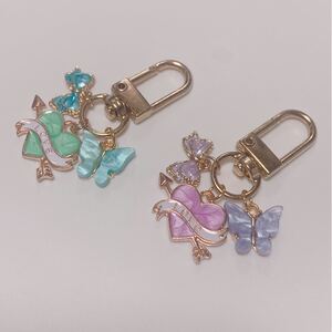 ハンドメイド パステルカラー お揃い キーホルダー