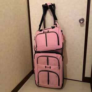 デルセー(DELSEY) ピンクのソフトキャリーケース バッグ セット