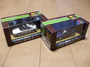 ★tosa 1/43 TOYOTA MR2 AW11 White/Silver & Blue 2台セット【絶版・希少】入手困難な激レア品！！
