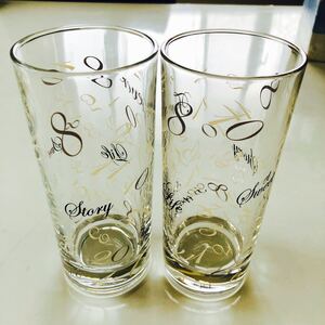 グラス カクテルグラス ジュースグラス ビールグラス 2個セット 中古