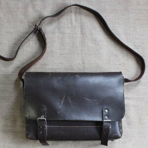 1960-70s France SNCF National Railways mail bag La Poste marks liePTT leather post post office France leather euro Vintage French Work 