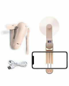 送料無料！ 携帯扇風機 スモールファン ピンク USB扇風機 卓上扇風機 小型 最大12時間動作 2段階風量調節充電式 折りたたみスタンド機能 