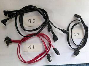SATA cable L-ストレート45cm (黒)3本 + L-ストレート45cm(赤)2本 + ストレート-ストレート60cm 1本★送料無料
