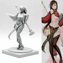 【新品】39mm KINGDOM DEATH キングダム・デス Preacher Pin Up 女性戦士 未塗装 レジン製 組み立て キット フィギュア プラモデル H144_画像1