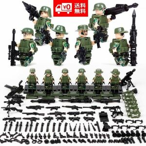 【新品】MOC LEGO レゴ ブロック 互換 ARMY WW2 ロシア軍特殊部隊 ジャングル戦 カスタム ミニフィグ 6体セット 大量武器・兵器付き D226