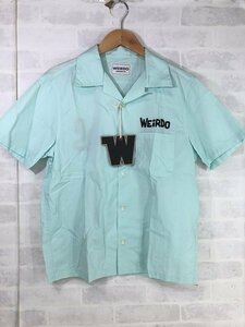 WEIRDO ウィアード タグ付き MONSTERS S/S SHIRTS モンスターズ オープンカラーシャツ 背面刺繍 ミントグリーン SIZE:M MH632022042007