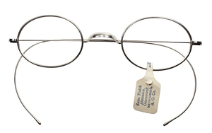 デイリー向けANTIQUE1910s-20s USA製デッド AMERICAN OPTICAL アメリカンオプティカル AO OVAL ROUND 丸眼鏡 41/24実寸(厚リム x 中BRIDGE)