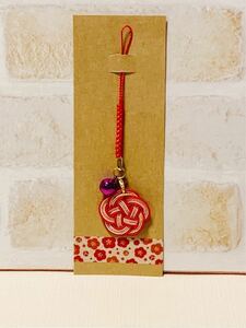 * mizuhiki strap (W-15) hand made / Japanese style / kimono / yukata / strap / red color × pink × gold color 
