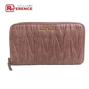 MIUMIU MiuMiu 5M0506ma tera se long wallet leather pink series lady's [ used ]