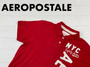 ☆送料無料☆ AEROPOSTALE エアロポステール USA直輸入 古着 半袖 ポロシャツ メンズ L レッド トップス 中古 即決