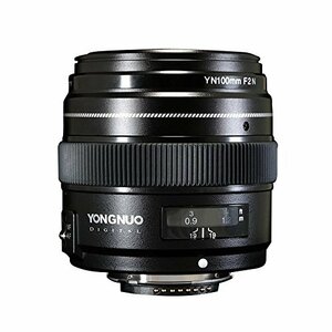YONGNUO YN100mm F2N 1:2 AF MF 大口径オートプライムフォーカスレンズ Nikon DSLRカメラ用(中古品)