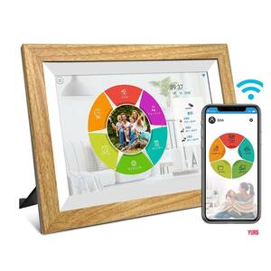  wood grain 10.1 -inch Wi-Fi connection digital photo frame touch panel 16GB built-in storage person feeling sensor height resolution family office store 