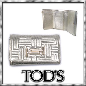 【美品-良品】トッズ TOD'S コンパクト財布 ゴールドレザー ゴールド金具 XAWAMPB3300LSGG210 レディース ap7561【一撃即決】