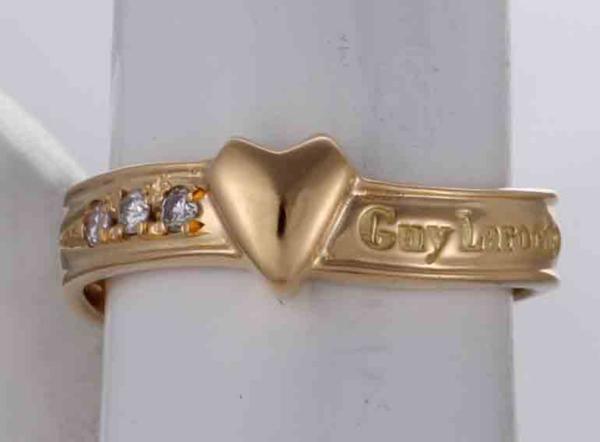 ☆Guy Laroche-k18製ハートデザイン11号リング・4.1g/IP-4608 ...
