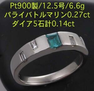 * pattern attaching palaiba tourmaline. Pt900 made 12.5 number ring *6.6g/IP-3929