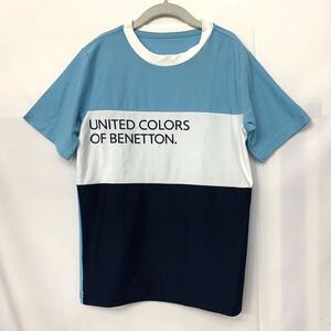  unused #BENETTON Benetton lady's speed . shirt 140 sport stretch anti-bacterial deodorization blue 