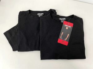  未使用■KS カークランド メンズ 半袖 スラブコットンTシャツ カスタムフィット M ブラック 2枚 