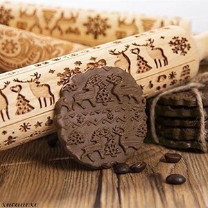  stylishly burning .! cookie roller reindeer confection making en Boss biscuit cookie kitchen tool lovely wooden low ring pin 