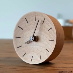 オシャレな 木製置時計 無垢材 静音 ミニサイズ 手作り 木目 シンプル かわいい 置き オシャレ 雑貨 モダン 時計 インテリア クロック