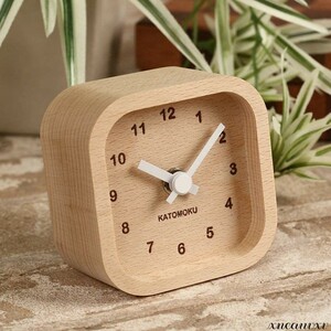 オシャレな 木製置時計 白 ミニサイズ 手作り 天然木 無垢材 かわいい デザイン 置き オシャレ 雑貨 モダン 時計 インテリア クロック