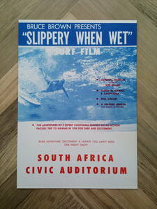 * classic Surf Movie [SLIPPERY WHEN WET]/ easy! inserting only frame set printing poster design A4 size postage 230 jpy ~