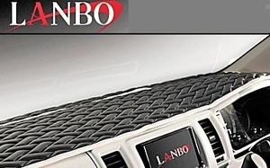 【M's】ハイエース 200系 3-5型(標準ボディ オートセンサー有り用) LANBO ダッシュマット TYPE LUXE ブラック×ホワイト×シルバーステッチ