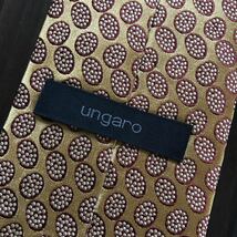 ungaro ウンガロ ネクタイ ブラウン ベージュ ゴールド_画像7