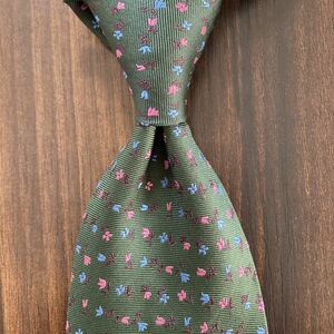 TRUSSARDI Trussardi necktie green floral print tulip 